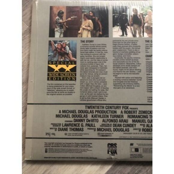 Romancing The Stone LASERDISC 1984 Michael Douglas Kathleen Turner  Widescreen - Picture 5 of 6